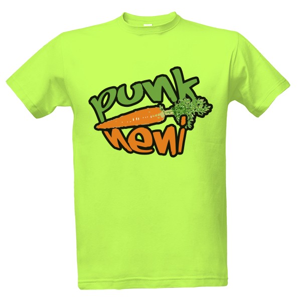 Tričko s potiskem punk není mrkev